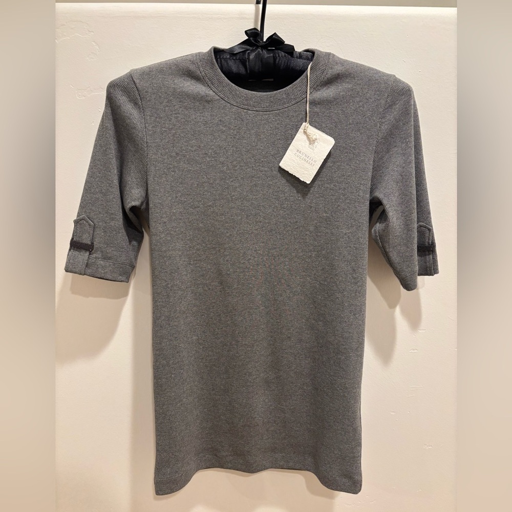 Brunello Cucinelli Short Sleeve Knit Top